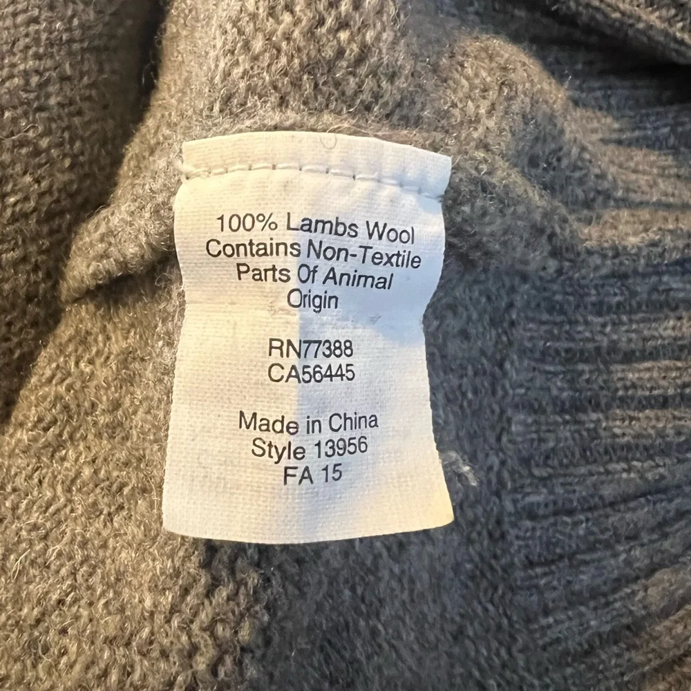 J. Crew Men's 1/4 Zip Up Mock Neck 100%‎ Lambswool Sweater Heather Mink Brown S